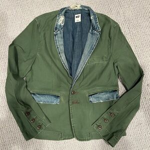 NSF Olive Green Jacket with Denim Accents